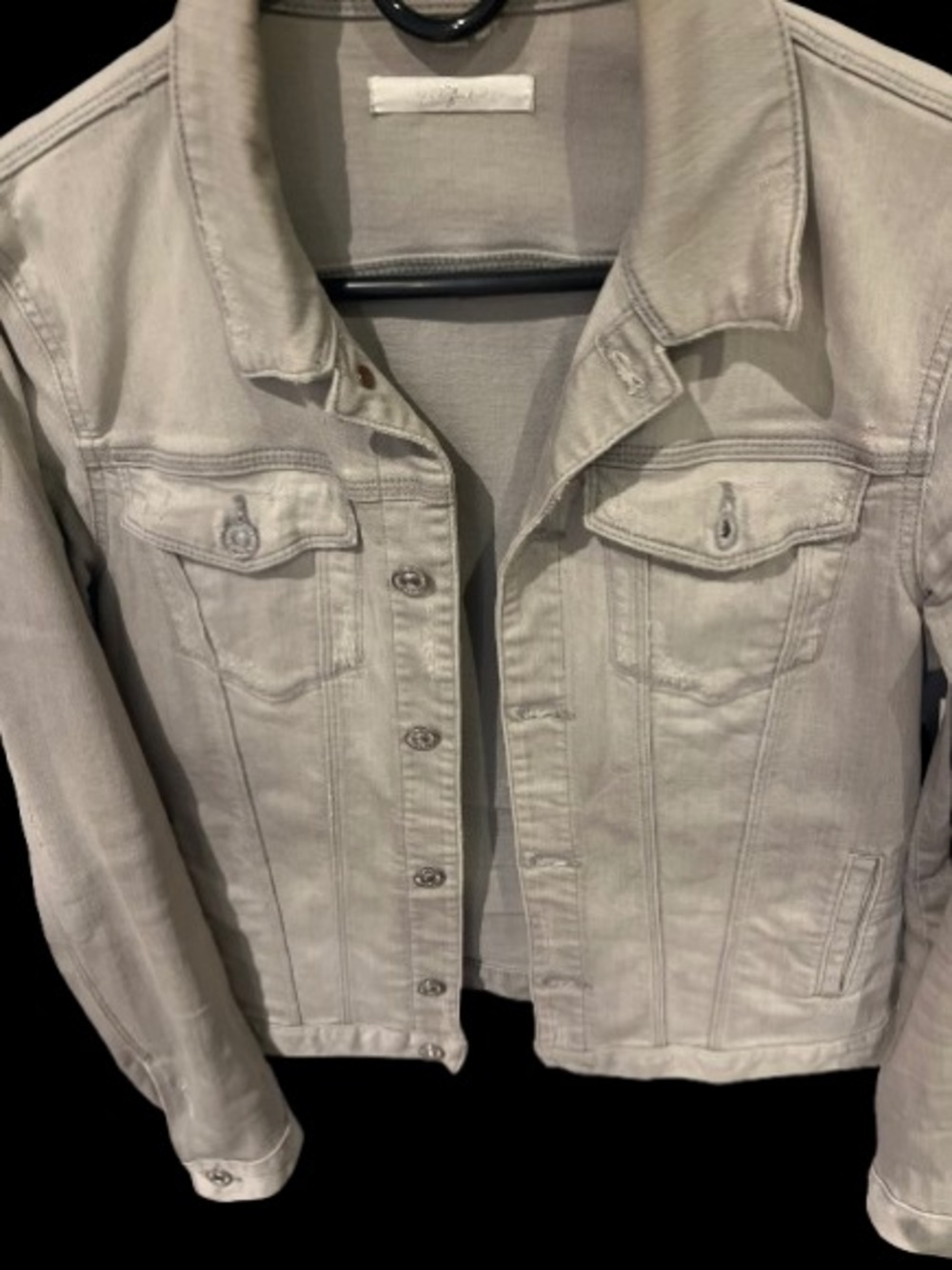 7 for all mankind - distressed Women's Light Gray Denim Jacket
